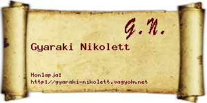 Gyaraki Nikolett névjegykártya